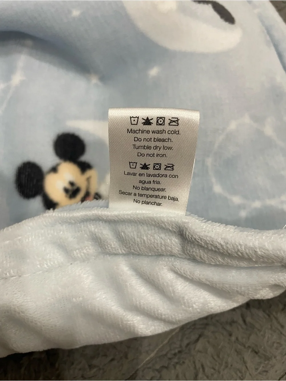 Baby Blue Mickey Mouse Plush Throw Blanket - Disney Baby